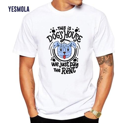 YESMOLA T Shirt Cartoon Dog Fashion T-shirt Men Cotton Brand Tshirt This is Dogs House Summer Men Women Fashion O Neck T-shirt