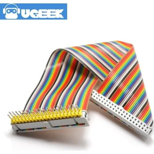 UGEEK 2*20 pin Male to Female GPIO cable for Raspberry Pi A+ B+ 3B 3B+ 2B 4B zero 40pin Rainbow cable|20c