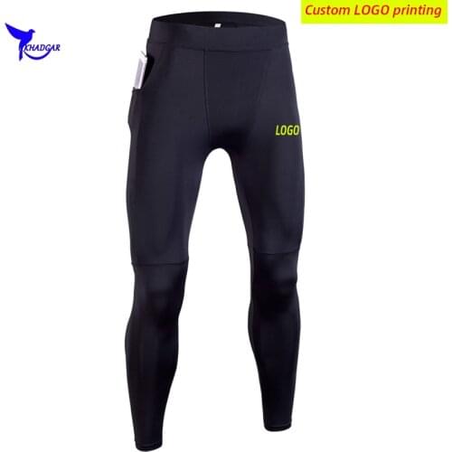 Summer Workout Base Layer Sports Sweatpants Leggings Men Quick Dry Compression Pocket Running Tights GYM Fitness Pants Custom
