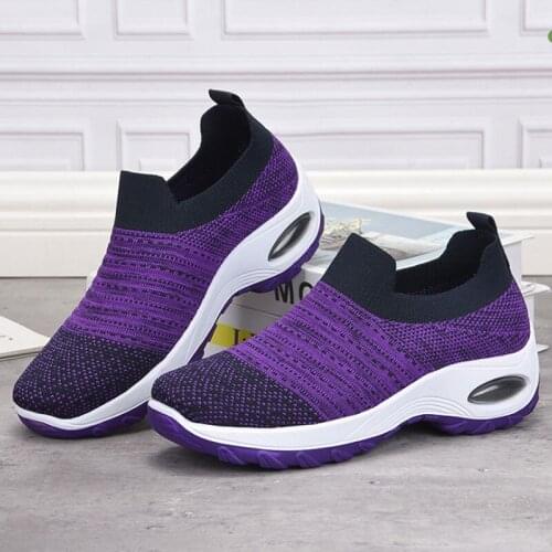 Casual Women Loafers Knitted Comfortable Women Ballet Flats Slip-on Shoes Creepers Korean Ladies Flat Shoes Luxury Womens Shoe