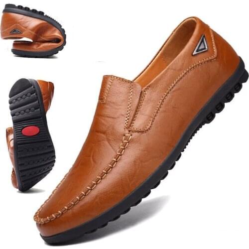 Patent Leather Men Casual Shoes Brand 2020 Italian Men Loafers Moccasins Breathable Slip on Black Driving Shoes Plus Size 37-48