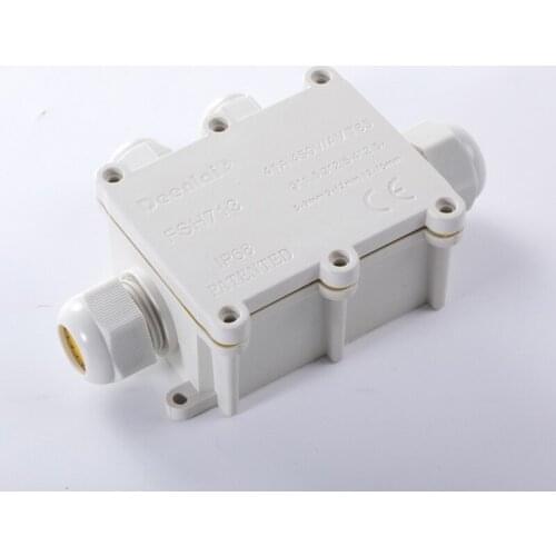 Outdoor Waterproof junction box IP68 underwater wiring white connection enclosure one into three out box with terminal