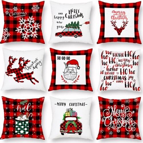 45x45cm Pillowcase Christmas Decorations for Home Party Sofa New Year Cushion Cover Pillow Cases Xmas Decoration Ornament