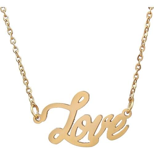 New Stainless Steel Engraving English Name Necklace Customized Nameplate Necklaces Birthday Love Gift Personalized Jewelry