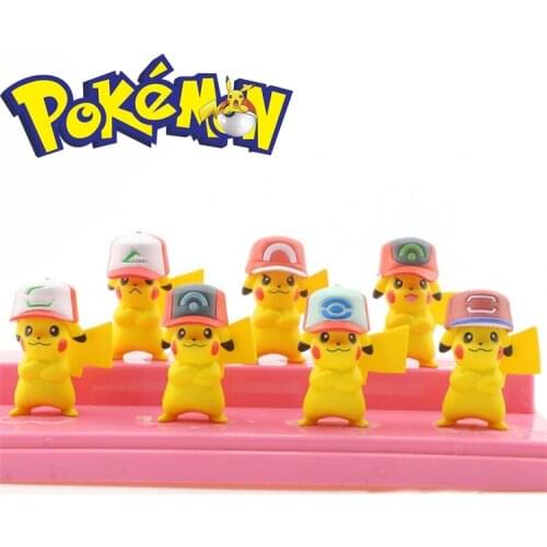 New 7 pcs pokemon Pikachu doll car decoration car creative handmade gifts Pokemons kids toys