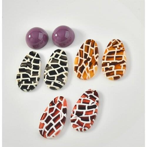 Newly arrived geometric oval shape 30pcs/lot acrylic charms diy jewelry earrings/bracelet/necklace pendant accessory