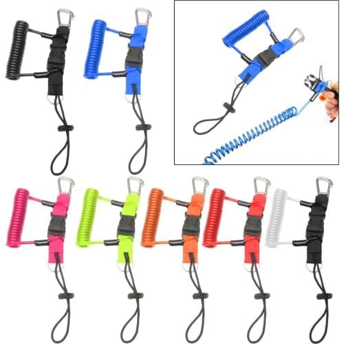 Scuba Dive Coil Camera Lanyard for Underwater Camera Housing Flashlight Quick Release Buckle Diver Spiral Webbing Parts