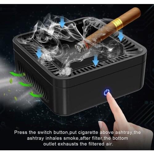 Portable Ashtray USB Rechargeable Smokeless Ashtray Secondhand Smoke Air Filter Purifier Home Office Car Holder Air Purifier