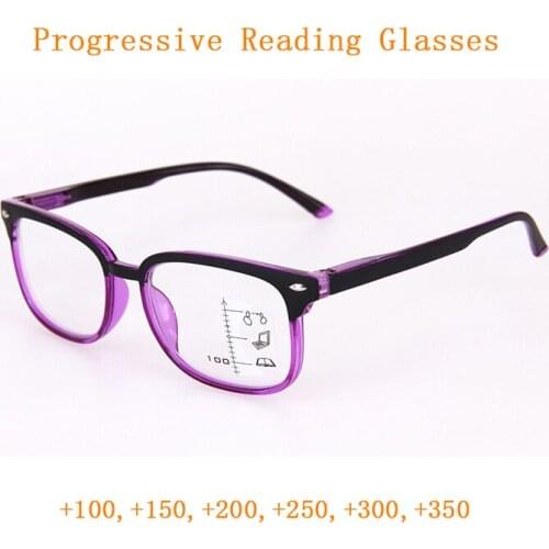 Rivets Progressive Reading Glasses Magnifier For Women Men Look Near Far Multifocal Presbyopic Spectacle Old Man Gift Eyeglasses