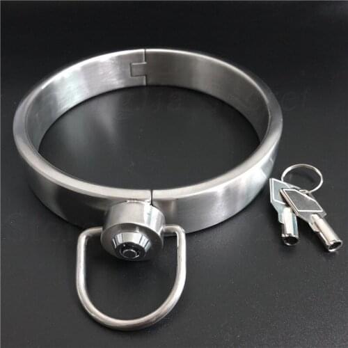 Adult Game Stainless Steel BDSM Device Lock Handcuff Collar Ankle Cuff Slave Restraints Chastity Bondage Sex Toys For Couples