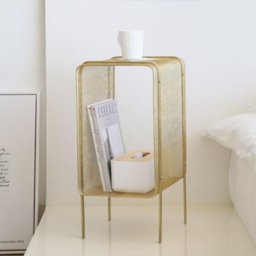 Nordic iron shelf bedroom living room modern simple storage shelf floor type bookshelf iron welding