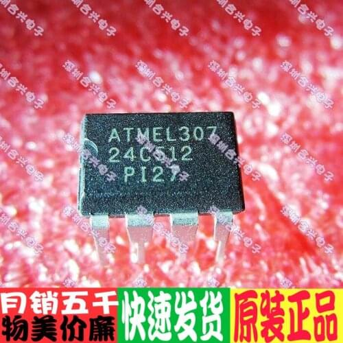 10 pçs/lote 24c512 AT24C512 dip-8 in line blank memory new original! Import