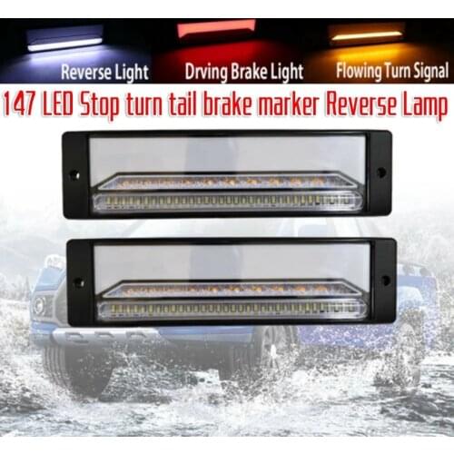 2Pcs Car 147 LED Waterproof Turn Signal Light Truck Brake Light Turn Tail Light for Truck Trailer