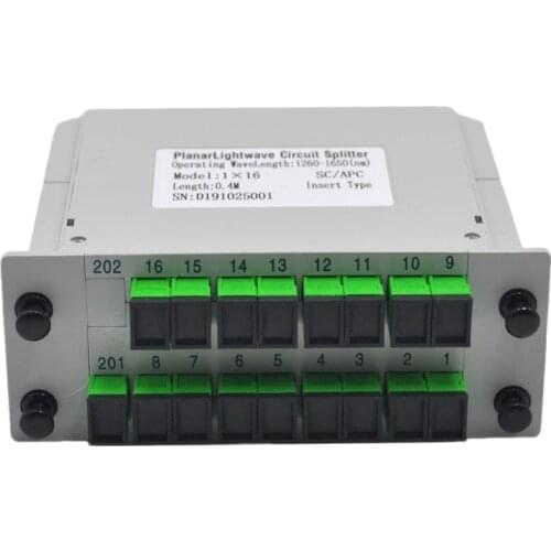 5pcs/lot 1x16 Splitter LGX Box Cassette Card Inserting SC/APC PLC splitter Module 1:16 16 Ports Fiber Optical PLC Splitte