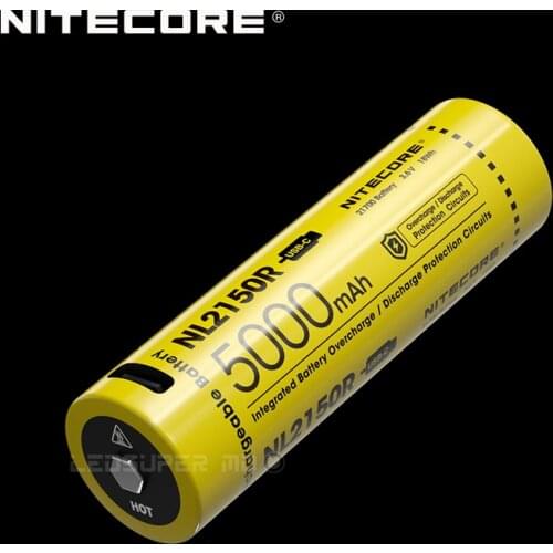 5000mAh Nitecore NL2150R Next Generation 21700 Li-ion Rechargeable Battery with USB-C Charging Port