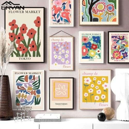 Matisse Abstract Flower Art Canvas Painting Spain France Chile National Floral Prints & Posters Nordic Picture for Living Room