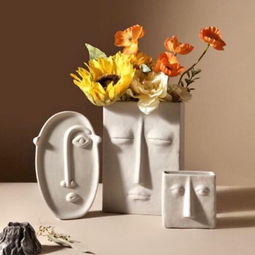 Abstract Ceramic Vase Art Modern Home Furnishings Face Decoration Maison Accessories Bedroom Living Room Nordic Style Morocco