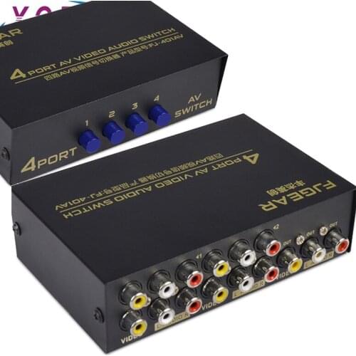 Audio Video AV RCA Switch 4port Selector 4 way 4in 1 out signal RCA Composite Cable for STB TV DVD Player XBOX PS2 AV Switcher