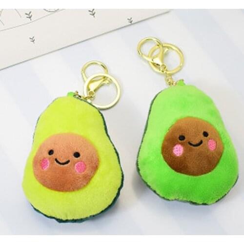 Avocado Stuffed Kawaii Plush Fruit Toys Cartoon Pendant Brooch keychain Dual Purpose Lucky Doll Kids Children Gift Toys