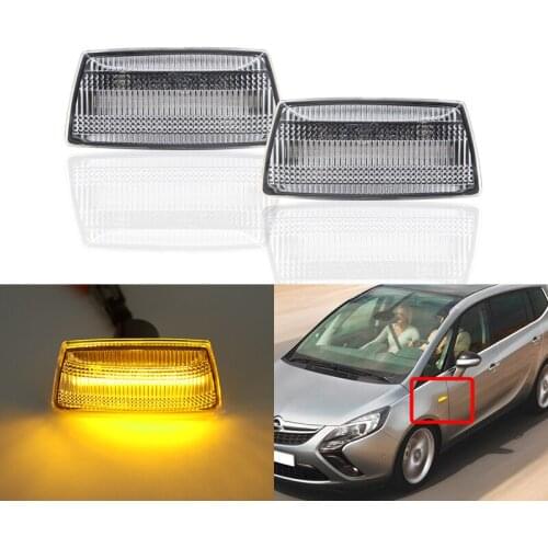 For Opel Insignia Astra H Zafira B Corsa D E Adam For Chevrolet Cruze Front Amber Led Side Marker Lights Repeater Signal Light