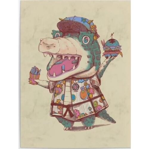 Canvas Wall Artwork Prints Dinosaur Poster Home Decor Kuroko Dairu Painting Modern Cartoon For Bedroom Modular Pictures No Frame