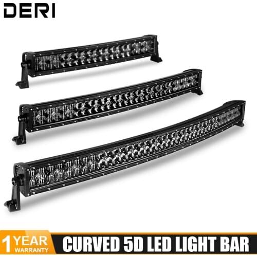 DERI 5D 22 32 42inch Black Lens 200w 300w 400w Curved Led Work Light Bar for LADA for Jeep for Dodge for Toyota Offroad Pickup