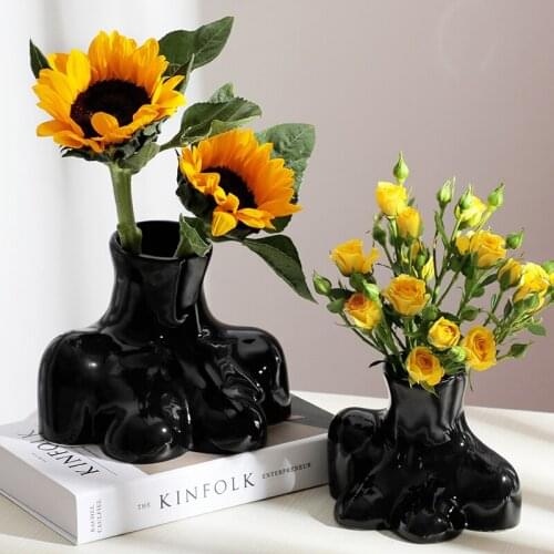 Nordic Nude Bust Body Ceramic Vase Fake Flower Arrangement Home room Table Accessories Crafts Dining Table Furnishing Decoration