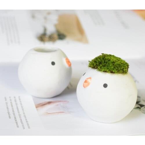 Creative Home Bird Thumb Basin Desktop Potted Plant Ceramic Flower Pot Succulent Planter