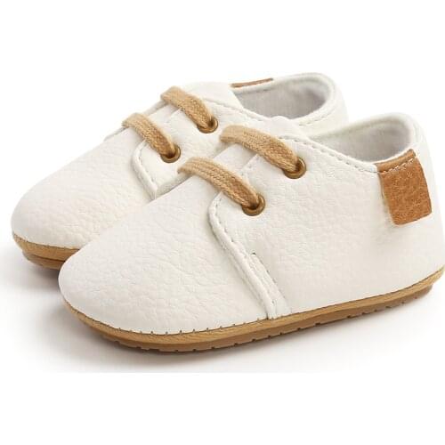 Newborn Baby Crib Shoes Anti-slip Soft Sole Leather Flat Shoe Solid Color Slip On Casual Shoes Sneaker First Walker for Baby