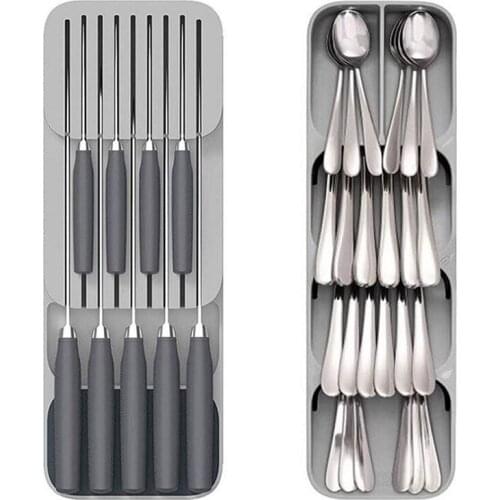 Kitchen Organizer Fork Spoon Divider Container Cutlery Drawer Storage Box Tray For Kitchen Utensils Cabinet Stand -40