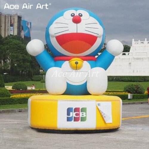 Hot selling giant inflatable cartoon character inflatable doraemon with base for decoration