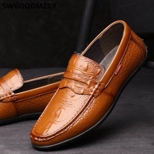 Loafers Crocodile Shoes Driving Shoes Mens Casual Shoes Hot Sale Fashion Sepatu Slip On Pria Chaussures Homme Luxe Soulier Homme