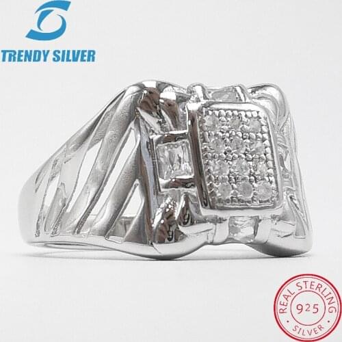 Silver 925 fine jewelry man rings men accessories turquoise gemstone natural onyx agate wholesale TRENDY SILVER