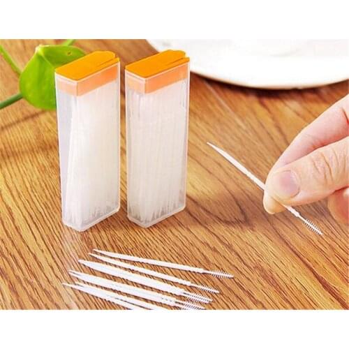 New 180sets 50pcs/box Dental Floss Interdental Toothpick Brush Brush Teeth Stick Dental Oral Care Toothpicks Floss Pick Double H