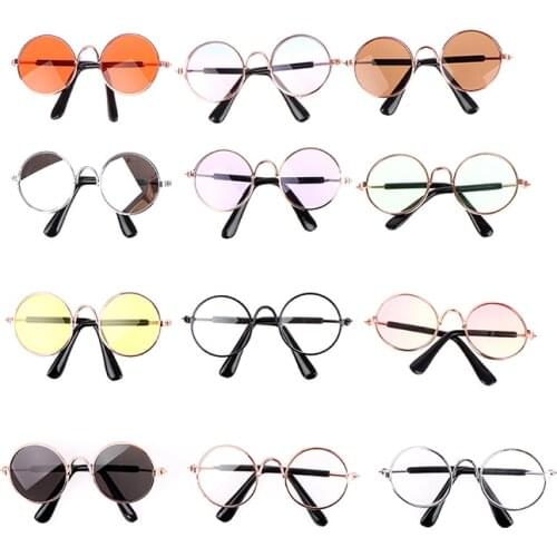 For 12'' Dolls Hippy Clear Lens Round Frame Eye wear Eye Glasses