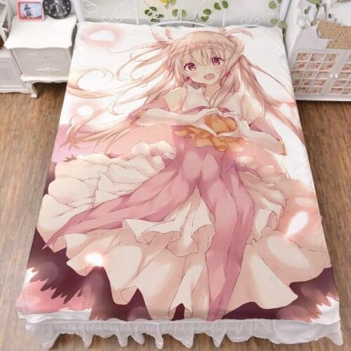 October update Japanese Anime Fate/kaleid liner Illyasviel von Einzbern bed milk fiber sheet & blanket summer quilt 150x200cm
