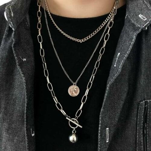 Punk Retro Crossing Chain Necklace Couple Fashion Streetwear Harajuku Pendant Necklaces