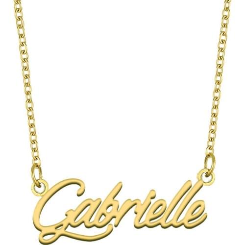 Gabrielle Name Necklace for Women Stainless Steel Jewelry 18k Gold Plated Nameplate Pendant Femme Mother Girlfriend Gift