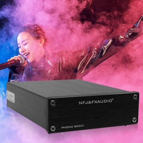 NFJ&FXAUDIO BOX01 Vinyl Record Player Mini MM PHONOGRAPHIC Cartridge Preamp HIFI AMP Music Amplifier for Home Theater