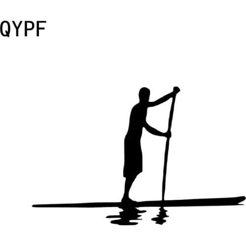 QYPF 12.5*8.1CM Interesting Outdoors Exploring Paddling Canoe Decor Car Sticker Vinyl Extreme Sport Accessories C16-1169