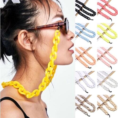 Chic Retro Colorful Acrylic Eyewear Chain Ladies Reading Glasses Chain Lanyard Hold Straps Glasses Accessories Cadena Gafas