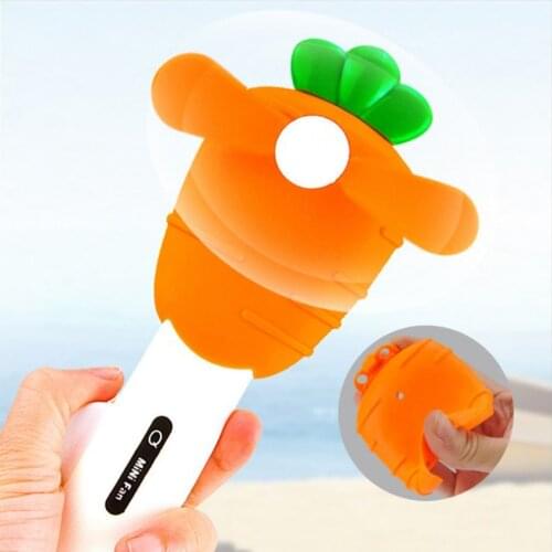 Mini Manual Handheld Fan, Cartoon Fruit Silicone Kids Children Hand Press Fan Manual Cooling Fan for Travel Office Room