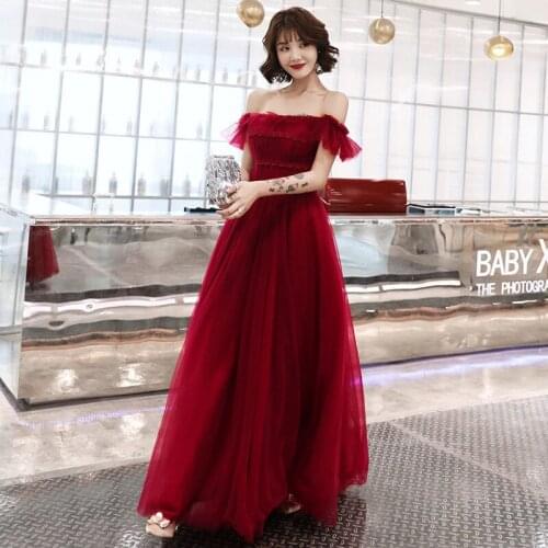 Sexy Off The Shoulder Evening Dress qipao Boat Neck Evening Dresses For Women Elegant lace chiffon Robe De Soiree cheongsam