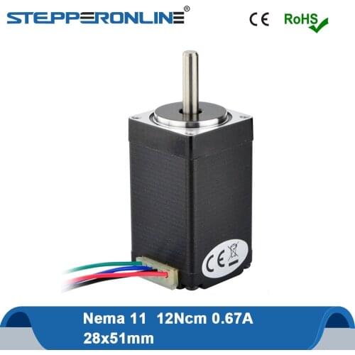 Nema 11 Stepper Motor 12Ncm(17oz.in) 0.67A 28x51mm 4-lead Nema11 Stepping Motor for DIY 3D Printer