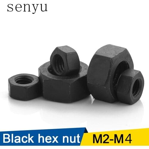 Hexagon Hex Nuts M2 M2.5 M3 M4 M5 M6 M8 M10 M12 M14 M16 M18 M20 M22 M24 M27 M30 M36 black oxide carbon steel metric hex nuts