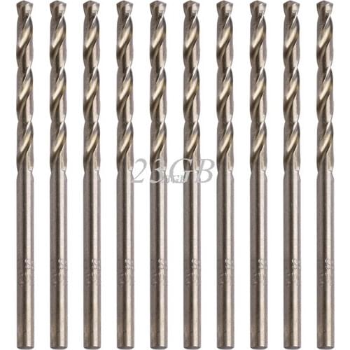 3.2mm M35 Triangle Shank HSS-Co Cobalt Twist Drill Spiral Drill Bit 10PCS/SET M02