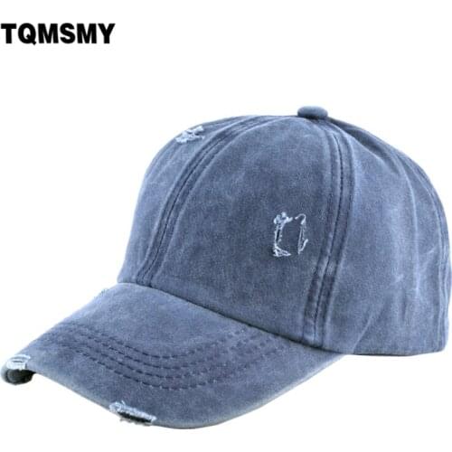 TQMSMY Denim Baseball Cap For Men And Women Snapback Dad Hats Cotton Solid Color Vintage Baseball Hats Rock Hip Hop Bones TME102