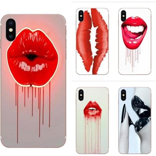 Unique Photos Print Cute Sexy Red Lips For Xiaomi Redmi mi10 lite Pro Note 9 PRO Max 9s Mi9 K30 K20 Pro 5G Luxury High-End