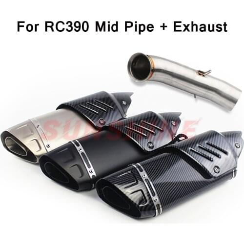 Universal Motorcross Exhaust Pitbike Motorcycle Muffler Racing Modified Mid Pipe Tube For KTM RC390 Z650 RC-390 Z250 R6 Z400 R25