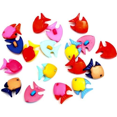 100Pcs Mixed Goldfish Acrylic Sewing Buttons For Clothes Scrapbooking Botones Decorativos Needlework DIY Accessories 18x15mm